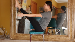 Core exercise on a chair